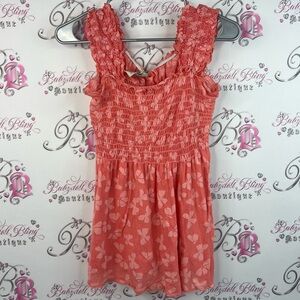 725 originals tank top butterfly’s butterfly 🦋 peach orange pink smocked y2k